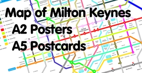 Map of Milton Keynes in the London Underground Map style