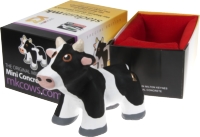 Royal Mini Concrete Cow beside commemorative box