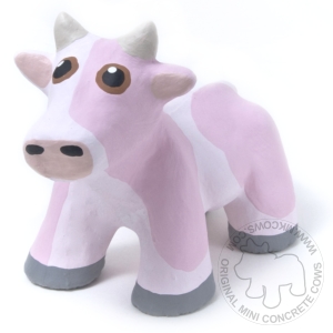 Pink Mini Concrete Cow