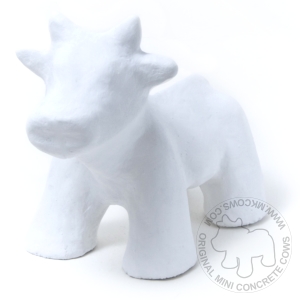 White, Paint-It-Yourself Mini Concrete Cow